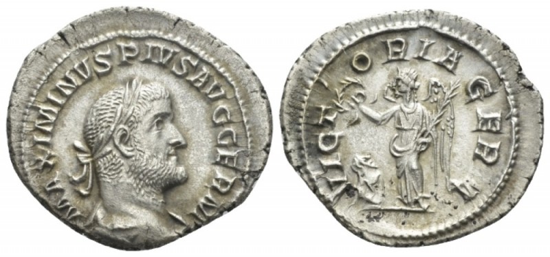 Maximinus I, 235-238 Denarius circa 236-238, AR 20mm., 3.18g. Laureate, draped a...