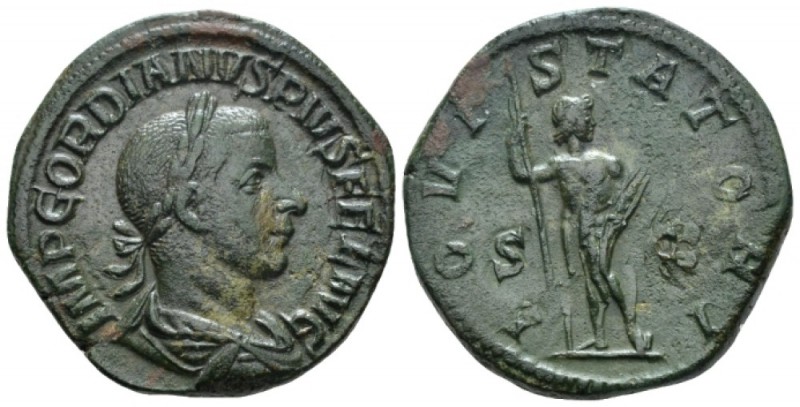 Gordian III, 238-244 Sestertius circa 241-243, Æ 30mm., 19.07g. Laureate, draped...