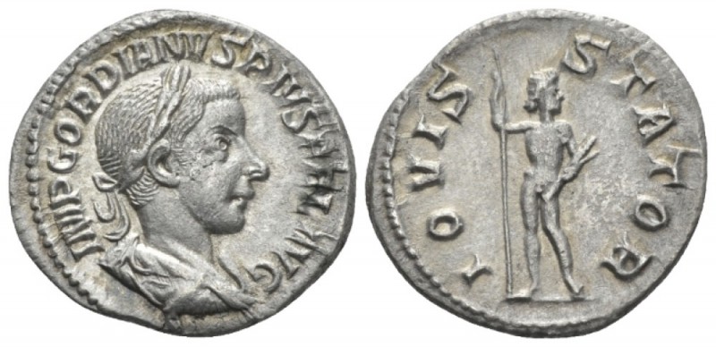 Gordian III, 238-244 Denarius circa 241-243, AR 20mm., 2.94g. Laureate, draped a...