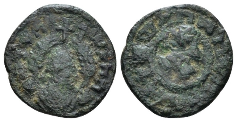 Axsum, MHDYS (Matthias) Unit Circa 420, Æ mm., 1.49g. Draped bust r., wearing he...