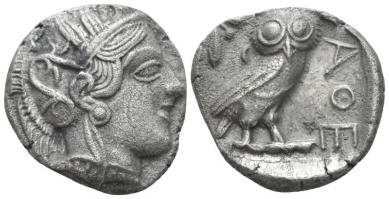 Attica, Athens Tetradrachm circa 420-410, AR 23mm., 16.35g. Head of Athena r., w...