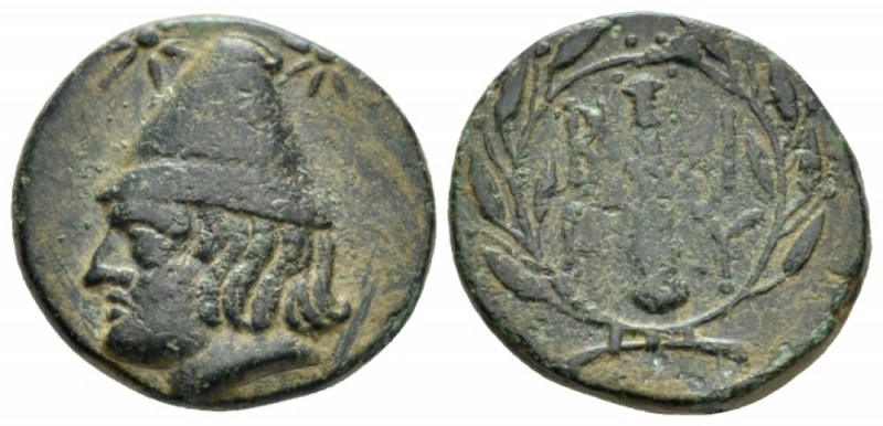 Troas, Birytis Bronze Birytis circa 350-300, Æ 19mm., 5.45g. Head of Kabeiros l....