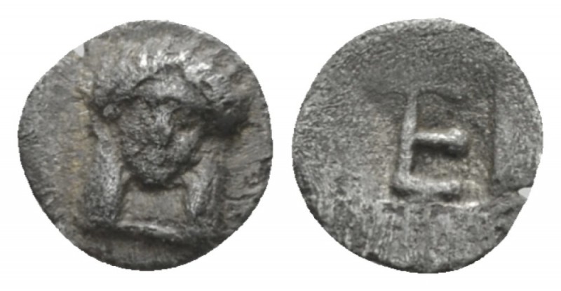 Ionia, Colophon Tetartemorion circa 450-410, AR 0.8mm., 0.23g. Facing head of Ap...