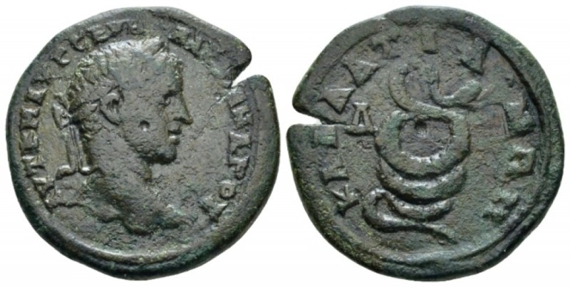 Moesia, Callatis Severus Alexander, 222-235 Bronze circa, Æ 26mm., 9.52g. Laurea...