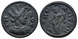 Aeolis, Temnus Pseudo-autonomous issue. Bronze 253-268 Time of Valerian and Gallienus, Æ 18mm., 2.96g. Turreted and draped bust of Tyche r. Rev. Tyche...