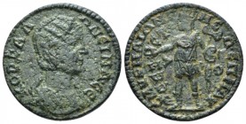 Ionia, Smyrna Salonina, wife of Gallienus Bronze circa 254-268, Æ 22.7mm., 6.62g. Draped bust r., wearing stephane. Rev. CMYPNAIΩN Γ NEΩ EΠC CEΞ OV Am...