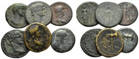 Lydia, Thyatira Nero, 54-68 Lot of 6 Bronzes I cent, Æ -mm., 21.50g. Lot of 6 Bronzes, including: Thiatyra, Smyrna, Philadelphia and Metropolis.

Ve...