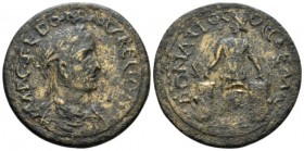 Pisidia, Comana Aurelian, 270-275 Bronze circa 270-275, Æ 26.7mm., 13.33g. Laureate, draped, and cuirassed bust r. Rev. Female standing facing, head l...