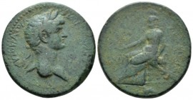 Cilicia, Aegae Trajan, 98-117 Bronze circa 98-99, Æ 30.7mm., 20.37g. Laureate head r. Rev. ΑΙΓΕΑΙΩΝ ΕΚΚΛΗϹΙΑ Ekklesia seated, l., holding patera and r...