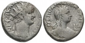 Egypt, Alexandria Nero, 54-68 Tetradrachm circa 64-65 (year 11), billon 23.4mm., 11.77g. Radiated head r. Rev. draped bust right of Poppae r.; in fiel...