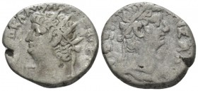 Egypt, Alexandria Nero, 54-68 Tetradrachm circa 66-67 (year 13), billon 24.4mm., 12.21g. Radiate bust of Nero l., wearing aegis; in front, LIΓ. Rev. T...