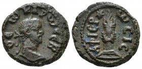 Egypt, Alexandria Divus Carus. Tetradrachm circa 283, billon 19.5mm., 8.49g. Laureate head r. Rev. Flaming altar tied with garland; in l. field, star....