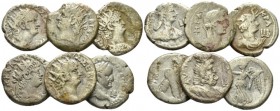 Egypt, Alexandria Nero, 54-68 Lot of 6 Tetradrachms I cent, billon -mm., 68.33g. Lot of 6 Tetradrachms: Nero (5) and Vespasian.

About Very Fine.