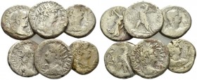 Egypt, Alexandria Nero, 54-68 Lot of 6 Tetradrachms I cent, billon -mm., 71.60g. Lot of 6 Tetradrachms: Nero (5) and Vespasian.

About Very Fine.