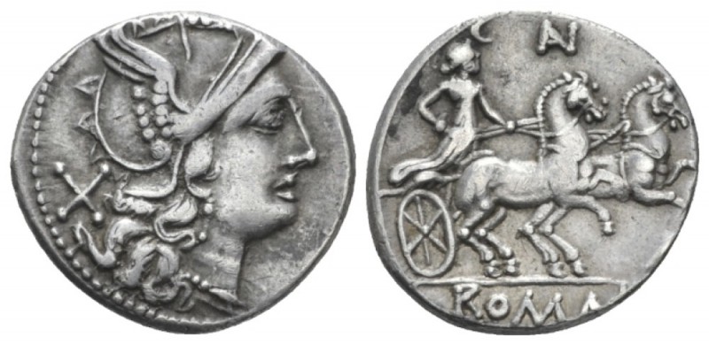 Anonymous series with AN or AV. Denarius circa 194-190, AR 17.5mm., 2.71g. Helme...