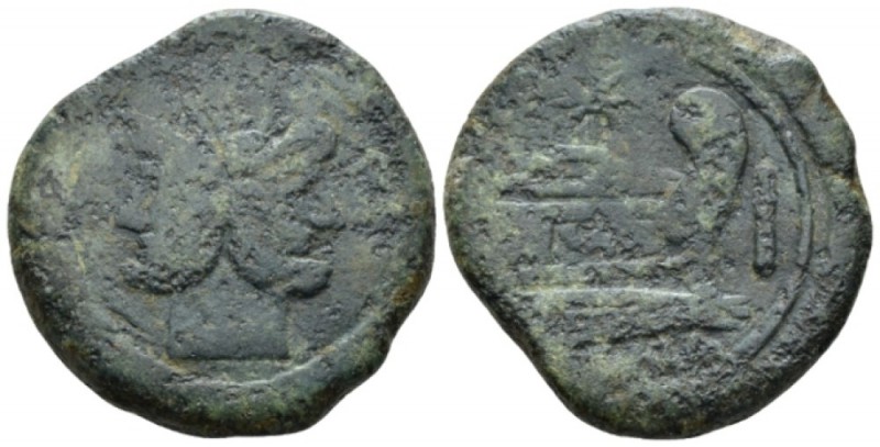 Star (second) series As circa 169-158, Æ 31.5mm., 20.16g. Laureate head of Janus...