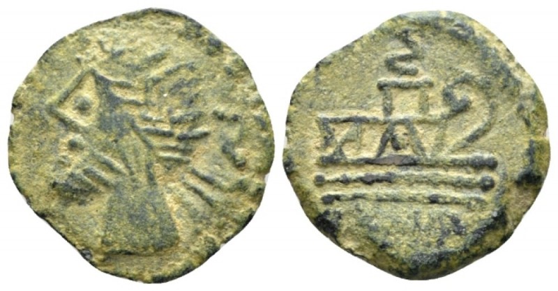 Contemporary, barbarous imitations. Semis After 91 BC Spanish mint., Æ 18.5mm., ...