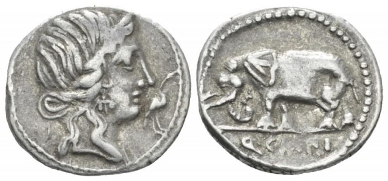 Q. Caecilius Metellus Pius Denarius circa 81, AR 18.5mm., 3.59g. Head of Pietas ...