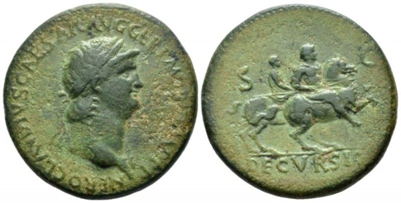 Nero, 54-68 Sestertius circa 64, Æ 33mm., 24.59g. NERO CLAVDIVS CAESAR AVG GER P...