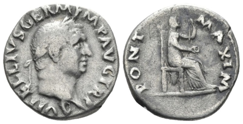 Vitellius, 69 Denarius late April-December 69, AR 19mm., 3.31g. Laureate head r....