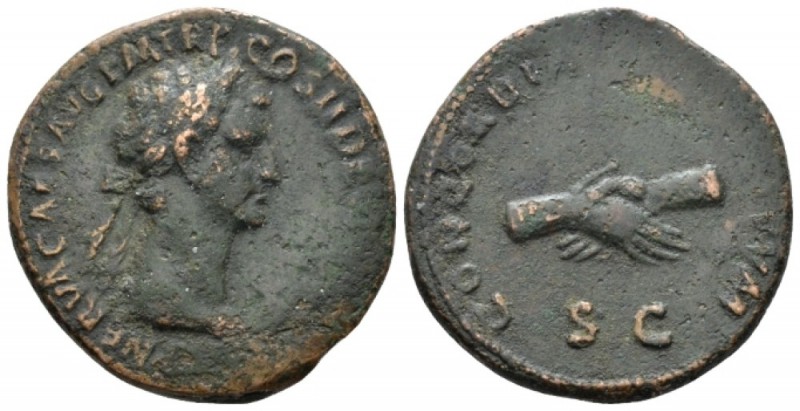 Nerva, 96-98 As circa 97, Æ 28mm., 10.45g. IMP NERVA CAES AVG P M TR P COS III P...