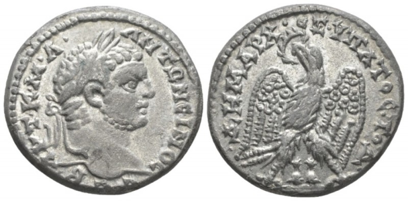 Caracalla, 198-217 Tetradrachm Ake-Ptolemais circa 215-217, AR 26.8mm., 12.05g. ...