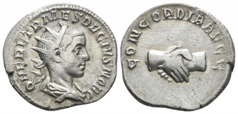 Herennius Etruscus Caesar, 250-251 Antoninianus circa 250-251, AR 20mm., 4.34g. ...