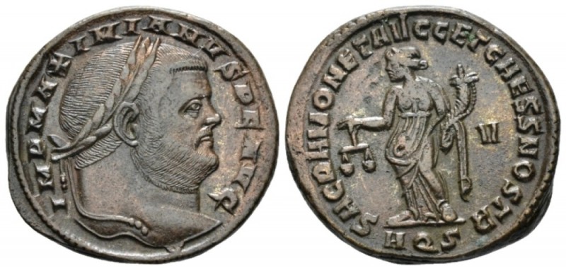 Maximianus Herculius, first reign 286-305 Follis Aquilea circa 301, Æ 26mm., 9.7...