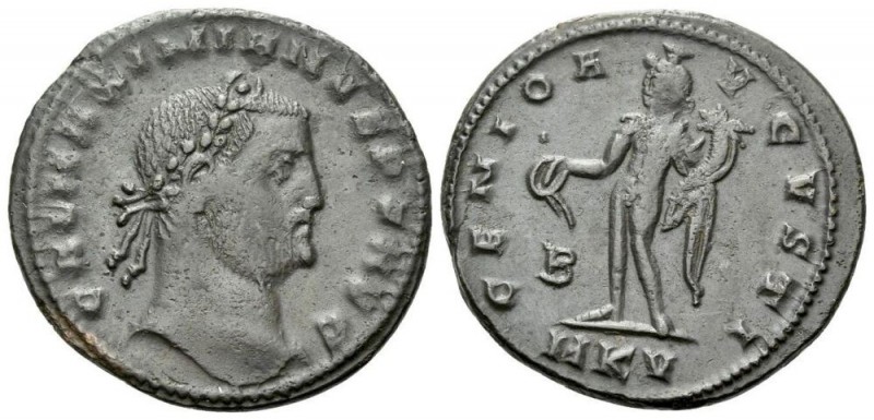 Maximinus II, 309-313 Follis Thessalonica circa 312, Æ 24mm., 5.11g. Laureate he...