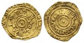 Palermo, The Arabs in Sicily. Al Aziz billah, 365-385 e 975-996 AD Robai circa 975-996, AV 13.9mm., 1.06g. Sp. -. MIR -. Balog, Arabi I Italia 18.
 ...