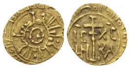 Palermo, The Normans in South Italy and Sicily. William I, 1154-1166. Tari' circa 1154-1166, AV 10.8mm., 0.72g. Sp. 88. MIN 286. MEC 14 -.

Good Ver...