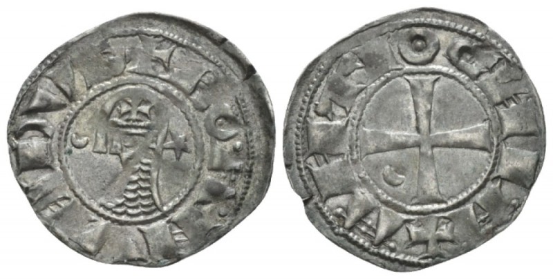 Principality of Antioch, Bohemond II of Chatillion, 1149-1163. Helmet Denier cla...