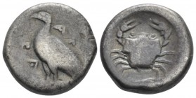 Sicily, Agrigentum Didrachm circa 510-470, AR 19mm., 8.06g. Eagle standing l. Rev. Crab within incuse circle. Westermark 276. SNG München 51.

Nice ...