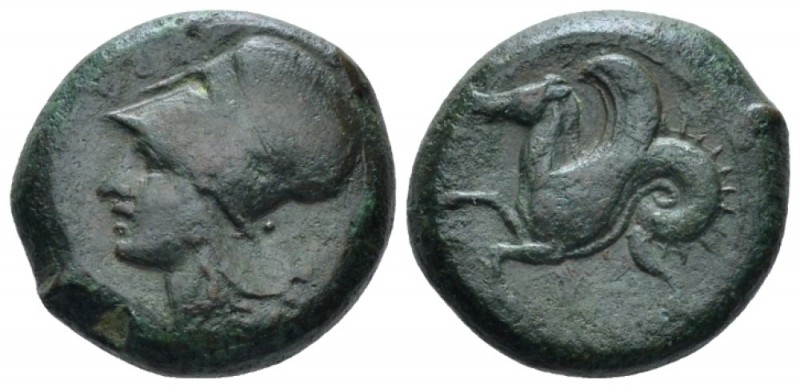 Sicily, Syracuse Bronze circa 405-367, Æ 18mm., 8.14g. Head of Athena l., wearin...