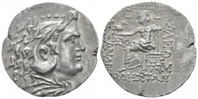 Kingdom of Macedon, Alexander III, 336 – 323 Odessus Tetradrachm circa 125 - 70, AR 29.5mm., 13.96g. Head of young Heracles right, wearing lion’s skin...