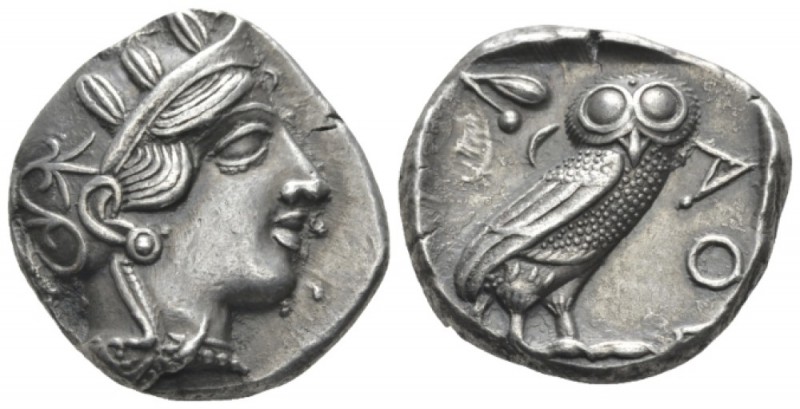 Attica, Athens Tetradrachm circa 430-420, AR 24mm., 17.13g. Head of Athena r., w...