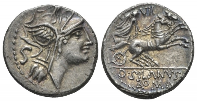 D. Iunius Silanus L.f. Denarius circa 91, AR 18.5mm., 3.93g. 91, AR 18 mm, 3.93 ...