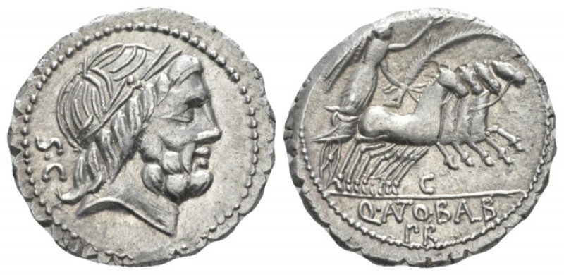 Q. Antonius Balbus. Denarius serratus circa 83-82, AR 19mm., 3.82g. Laureate hea...