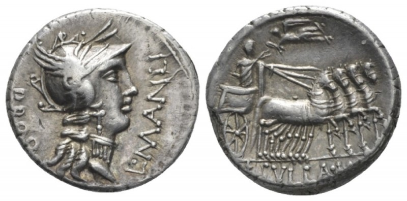 L. Cornelius Sulla Imperator with L. Manlius Torquatus Proquaestor. Denarius min...