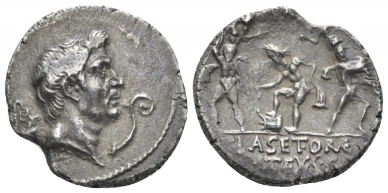 Sextus Pompeius. Denarius Sicily 37-36, AR 17.5mm., 3.55g. MAG·PIVS·IMP·ITER Hea...