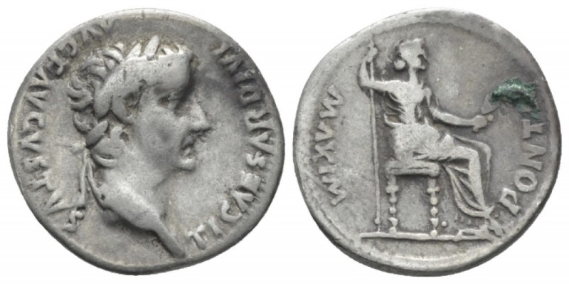 Tiberius, 14-37 Denarius Lugdunum circa 14-37, AR 18.9mm., 3.65g. Laureate head ...