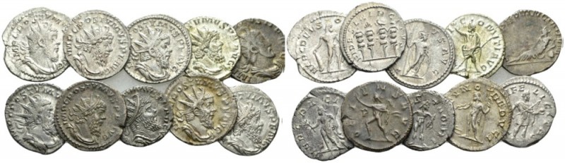 Postumus, 259-268 Lot of 10 Antoninianii circa 259-268, billon -mm., 33.34g. Lot...