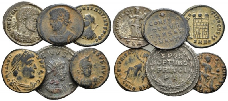 Licinius, 308-324 Lot of 6 Folles. circa 308-324, Æ -mm., 14.63g. Lot of 6 Folle...