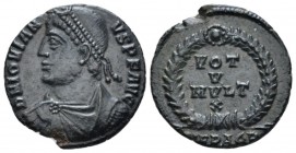Jovian , 363-364 Æ3 Heraclea circa 363-364, Æ 19mm., 3.12g. Pearl-diademed, draped, and cuirassed bust l. Rev. VOT/ V/ MVLT/ X in four lines within wr...
