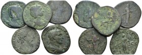 Lot of 5 Sestertii Lot of 5 Sestertii II cent., Æ -mm., 93.05g. Lot of 5 Sestertii, including, Julia Maesa, Commodus, Otacilia, Philip I, Faustina.
...
