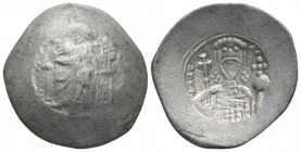 Alexius I Comnenus, April 1081 – August 1118, with colleagues from 1088 Aspron trachy circa 1092-1093, billon 24.9mm., 3.94g. Post-reform coinage, 109...