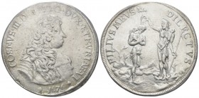 Firenze, Cosimo III de'Medici, Granduca di Toscana, 1670-1723. Piastra 1676, AR 44.4mm., 30.80g. COSMVS III D G MAG DV ETRVRI VI. Busto drappeggiato e...