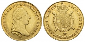 Milano, Giuseppe II d’Absburgo Lorena, 1780-1790 Mezzo sovrano di fiandra 1787, AV 22.6mm., 5.50g. IOSEPH II D G R IMP S A GE HIE HV BO REX Testa laur...