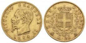 Milano, Vittorio Emanuele II, 1861-1878. 20 Lire 1874, AV -mm., -g. Pagani 470

Extremely Fine.

 

In addition, winning bids of EEC clients for...
