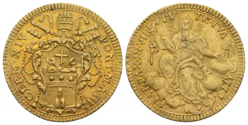 Roma, Clemente XIV (Lorenzo Ganganelli), 1769-1774. Zecchino 1772, AV 21mm., 3.4...